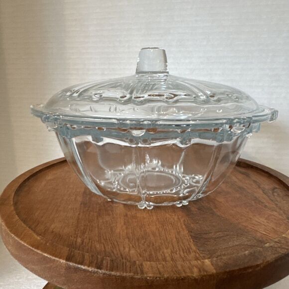 Vintage KIG Indonesia Clear Glass Candy Dish With Lid - Picture 2 of 7